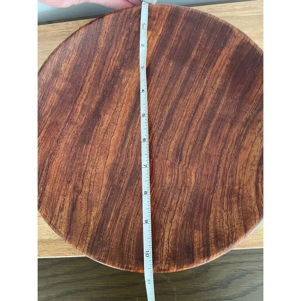 Vintage John May Hand Turned Teak Serving Plate Signed Jackson NH JL